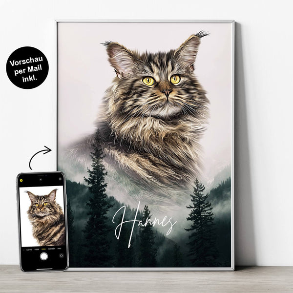 Katzenportrait Poster Natur
